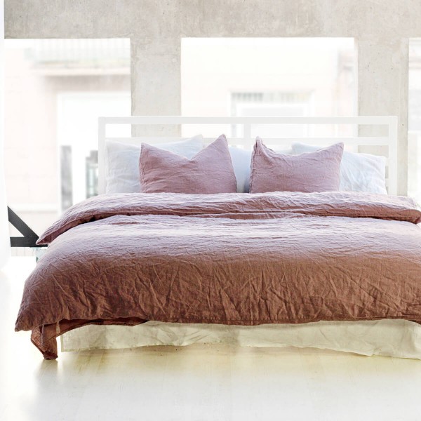 Mauve linen duvet cover 1