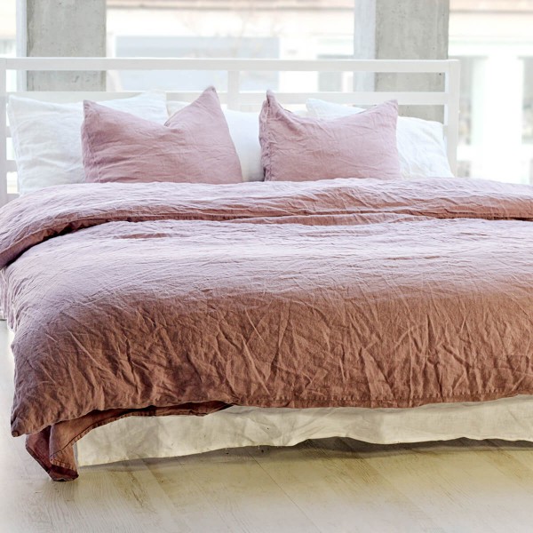 Mauve linen duvet cover 2