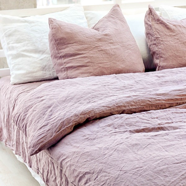 Mauve linen duvet cover 3