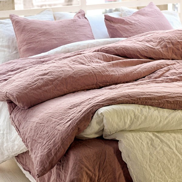 Mauve linen duvet cover 4