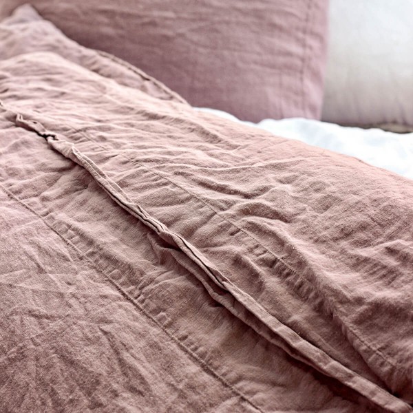 Mauve linen duvet cover 6