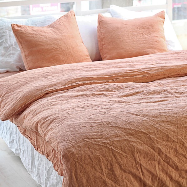 Linen duvet cover in Peach Pie 5