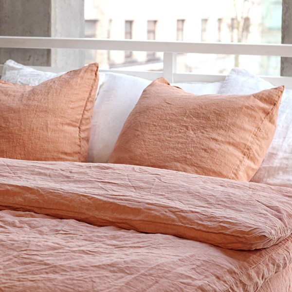 Linen duvet cover in Peach Pie 6