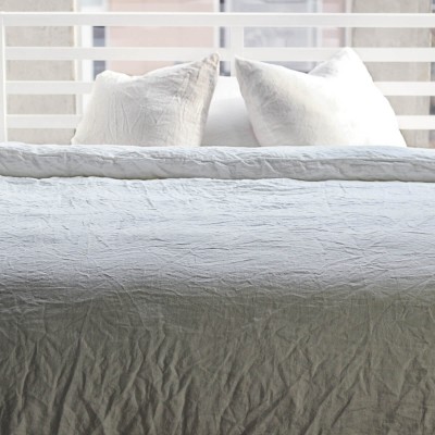 Optic White linen duvet cover