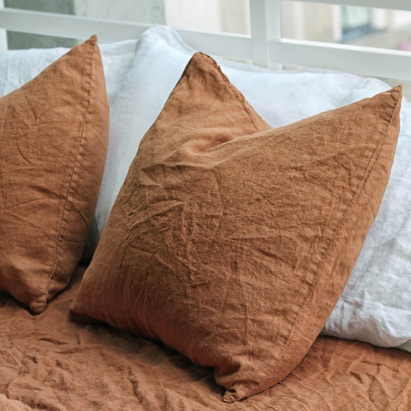 Tobacco linen pillowcase set 5