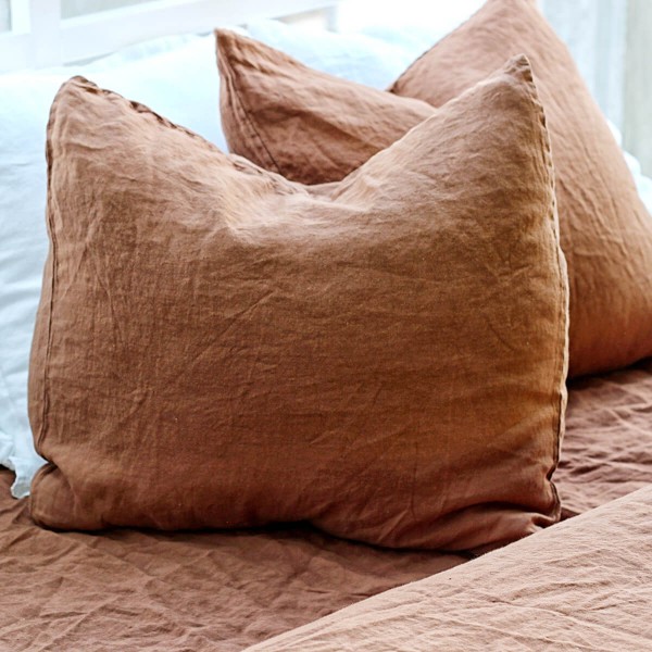 Tobacco linen pillowcase set 2