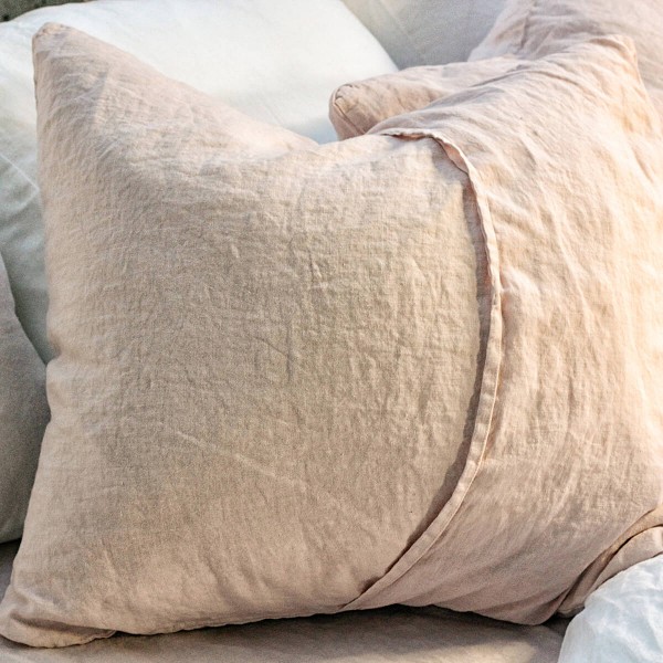 Blush linen pillow covers set 1