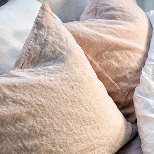 Blush linen pillow covers set 2