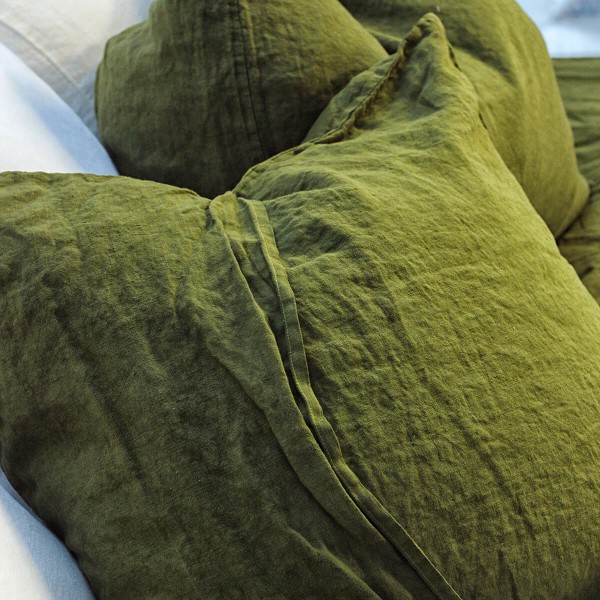 Moss linen pillowcase set 2