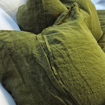 Moss linen pillowcase set