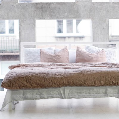 3 piece hazelnut linen bedding set