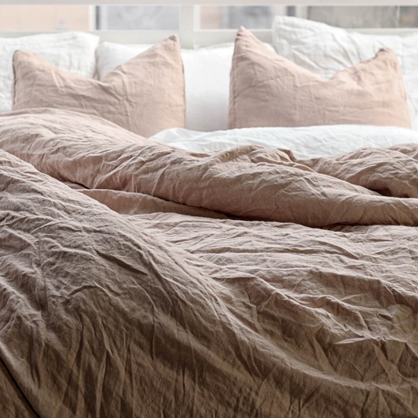 3 piece hazelnut linen bedding set 7