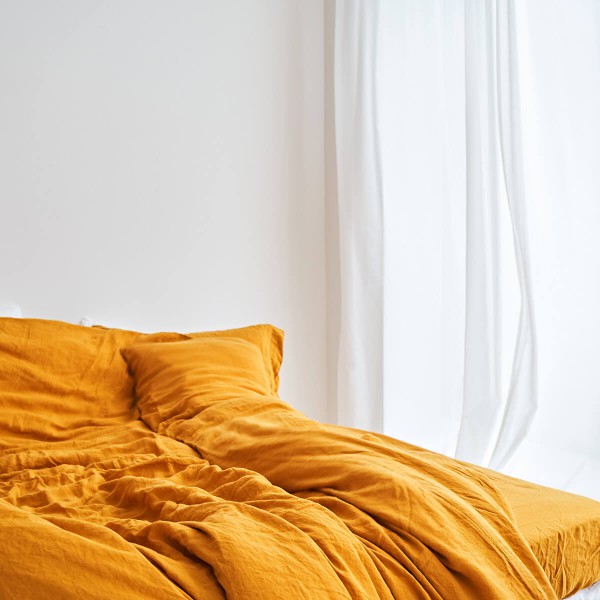 Linen duvet cover in Saffron 5