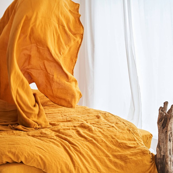 Linen duvet cover in Saffron 7