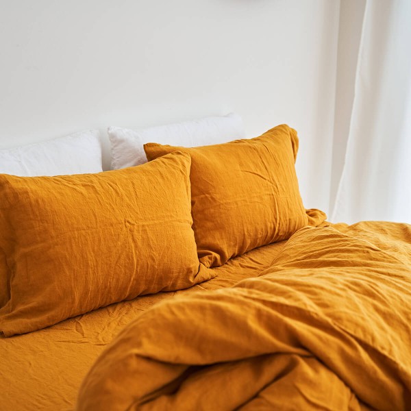 Linen duvet cover in Saffron 6