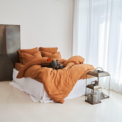 Honey Mustard linen duvet cover