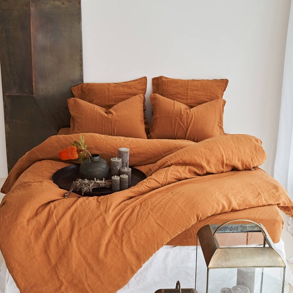 Honey Mustard linen duvet cover 3