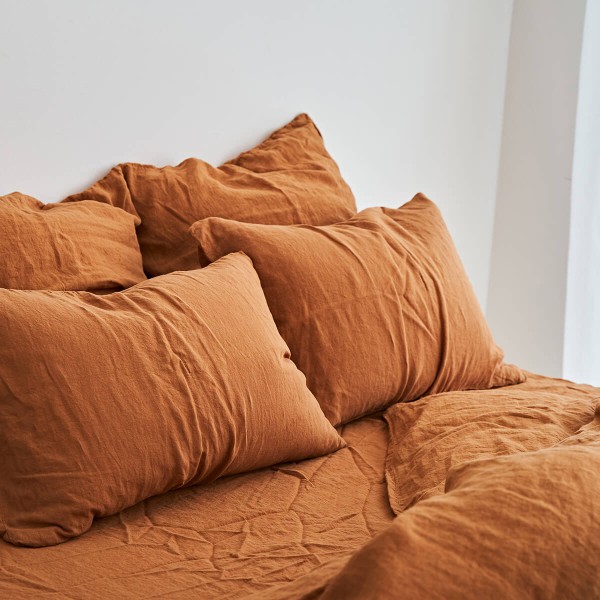 Honey Mustard linen duvet cover 6