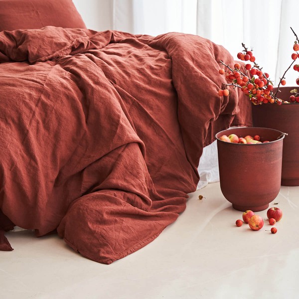 Red Brick linen duvet cover 3