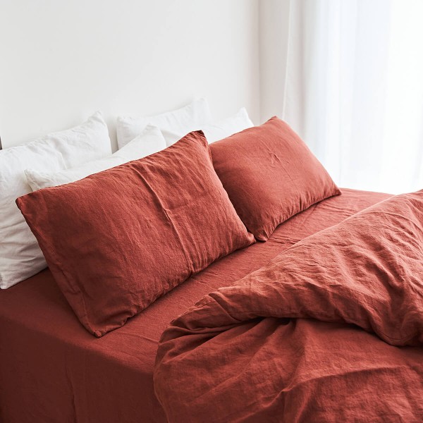 Red Brick linen duvet cover 2