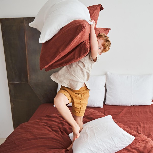 Red Brick linen duvet cover 5