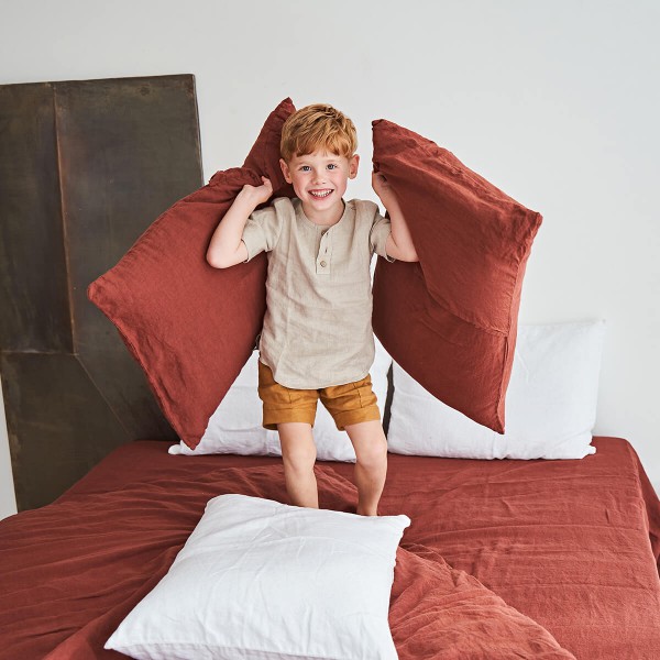 Red Brick linen duvet cover 4