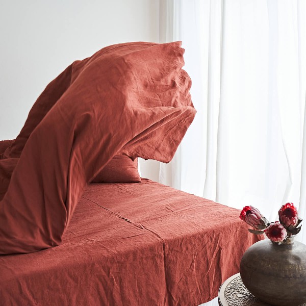 Red Brick linen duvet cover 7