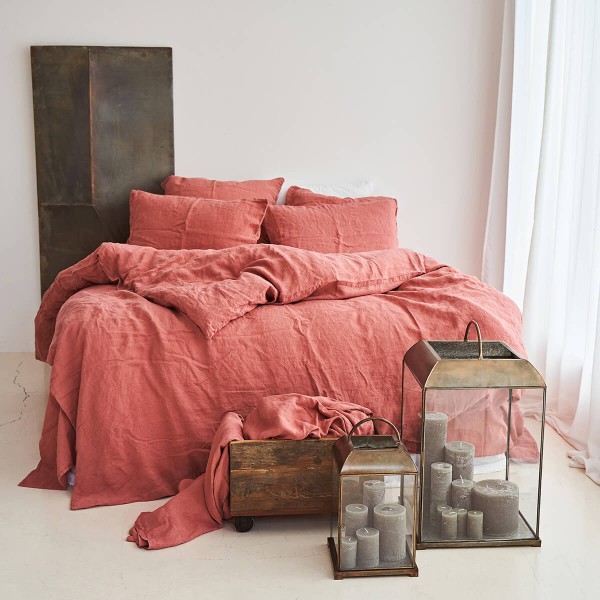 Linen duvet cover in canyon clay 5