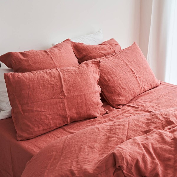 Linen duvet cover in canyon clay 6