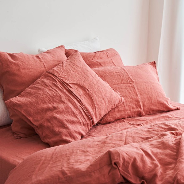 Linen duvet cover in canyon clay 9