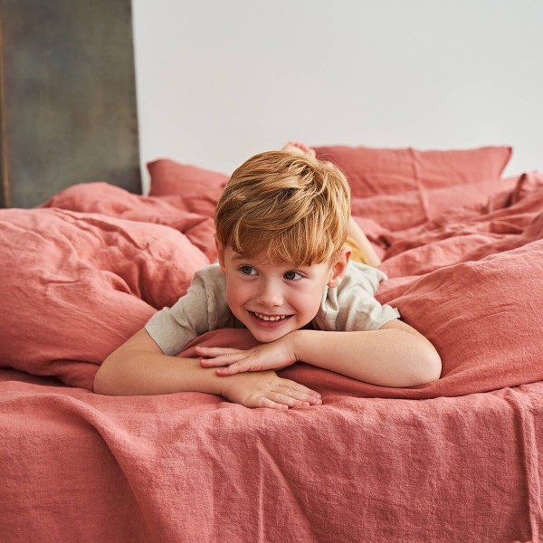 Linen duvet cover in canyon clay 3