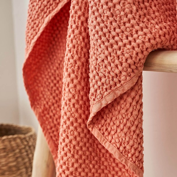 Peach pie linen waffle towel 4