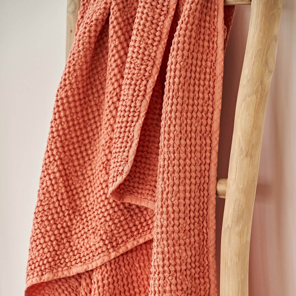 Peach pie linen waffle towel 5