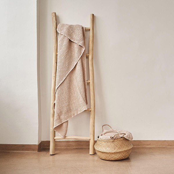 Hazelnut linen waffle towel 2