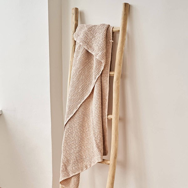 Hazelnut linen waffle towel 3