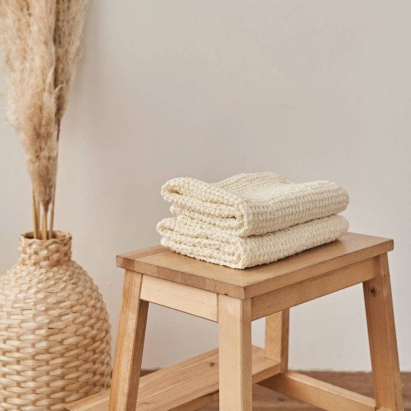 Cream waffle towels 2