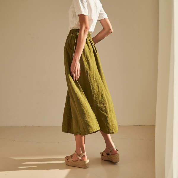 Linen maxi skirt with elastic waist SINEAD 4