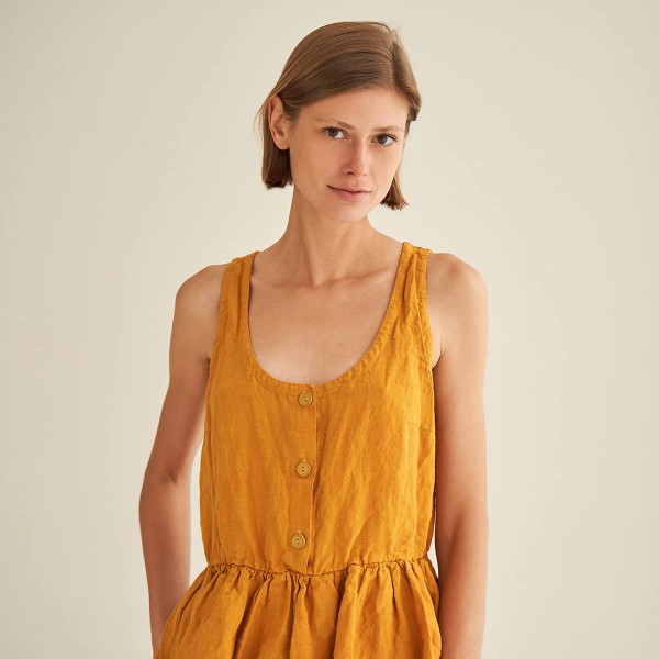 Linen mini dress with button closure CELIA 4