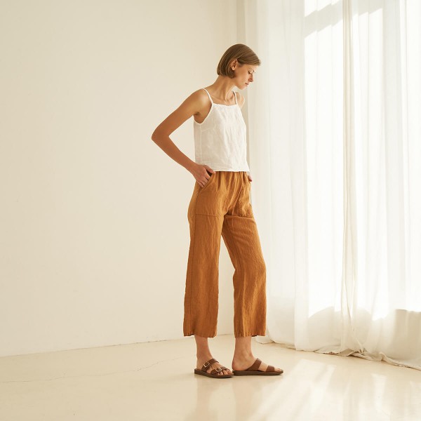 Linen pants with elastic waist HARLOW 3