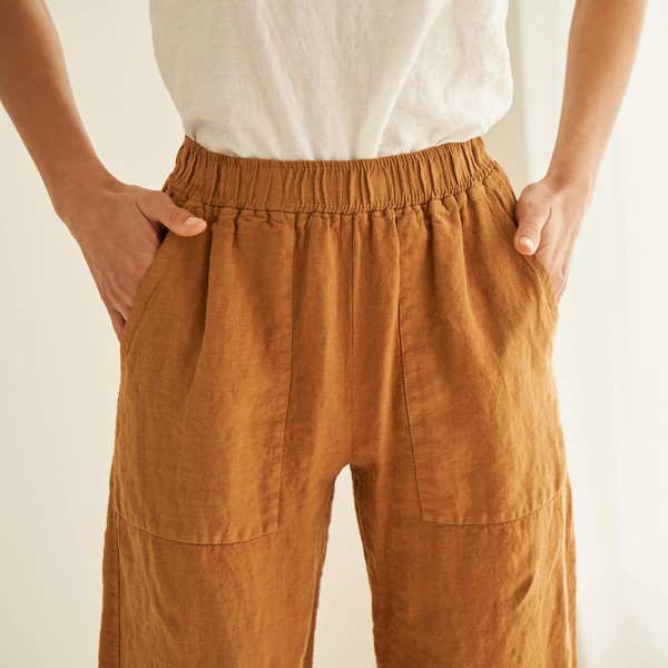 Linen pants with elastic waist HARLOW 6