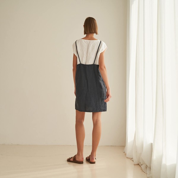 Linen pinafore dress HAVAN 2