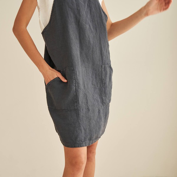 Linen pinafore dress HAVAN 3