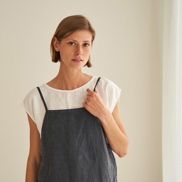 Linen pinafore dress HAVAN 4