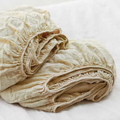 2 piece linen fitted sheet set