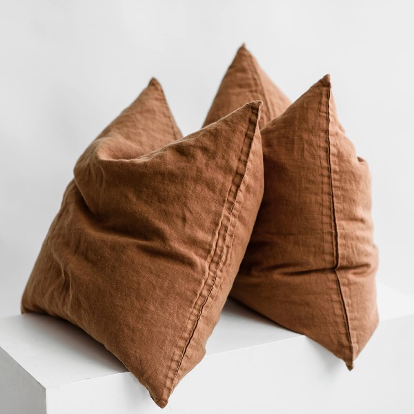 Set of 2 linen pillow covers with zipper 2