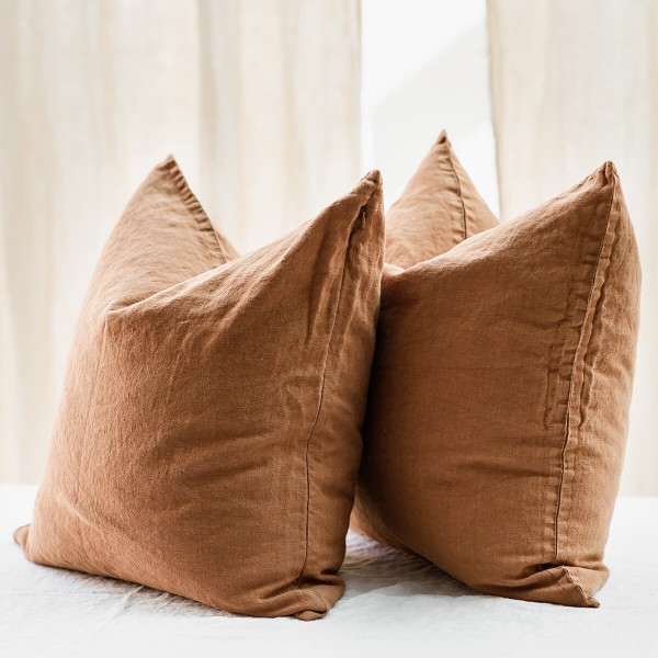 Set of 2 linen pillow covers with zipper 1