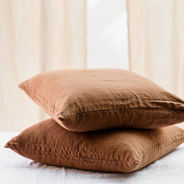 Set of 2 linen pillow covers with zipper 4