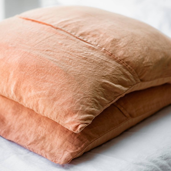 Linen sheet set in peach pie 4