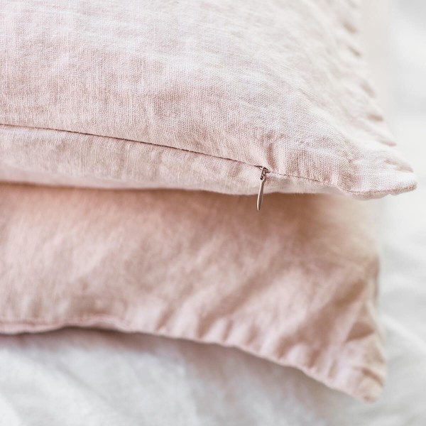 Linen sheet set in blush 4