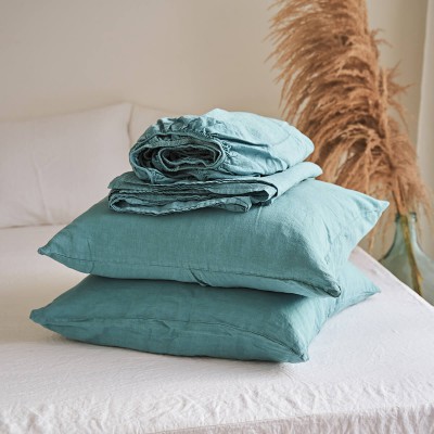 4 piece linen sheet and pillow covers set